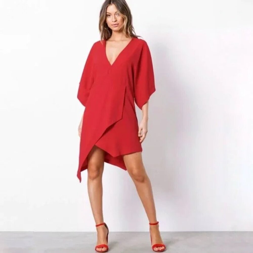 ⭐️NWT⭐️ IRO Ekima Red Asymmetrical Party Dress Size 34